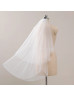 Ivory Beaded Edge Tulle Wedding Veil Two-tier Fingertip Veil